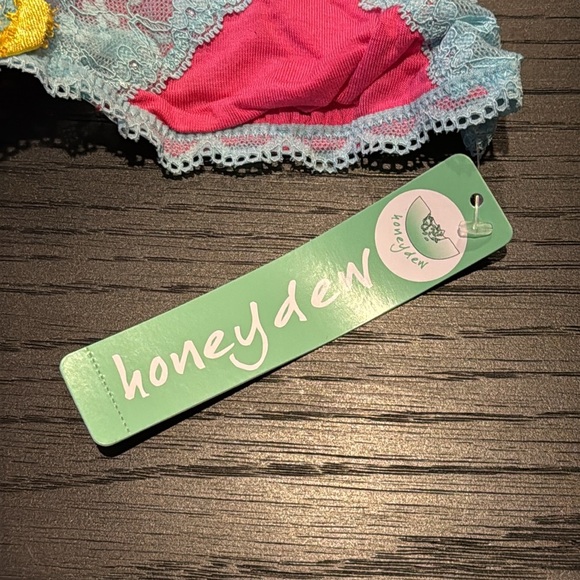 NWT E Honeydew Women’s Small Bra and Panty Coop Lace Mini Bows Blue Pink - Picture 3 of 7